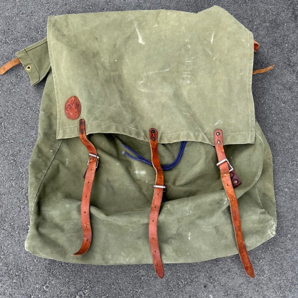 Duluth Pack Canoe Pack Vintage Heritage Rucksack Olive Canvas USA Made Outdoor